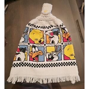 Vintage 1993 Looney Toons Dish Towel Tweety Bugs Bunny Daffy Sylvester